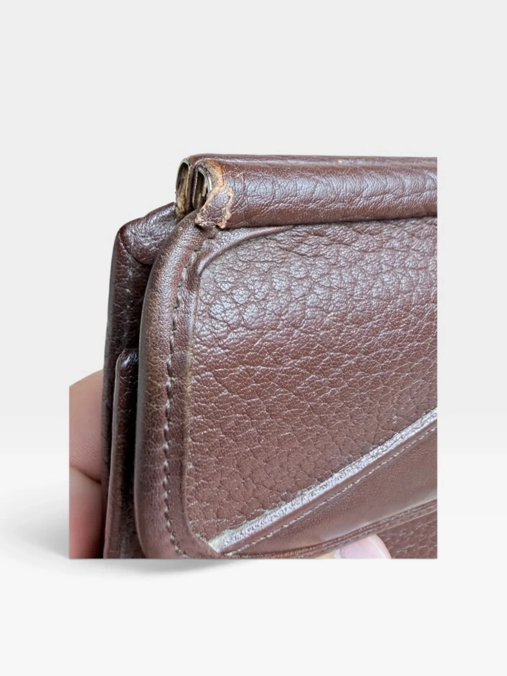 Dooney & Bourke All-Weather Leather kiss-lock Wallet Pebbled Leather Brown
